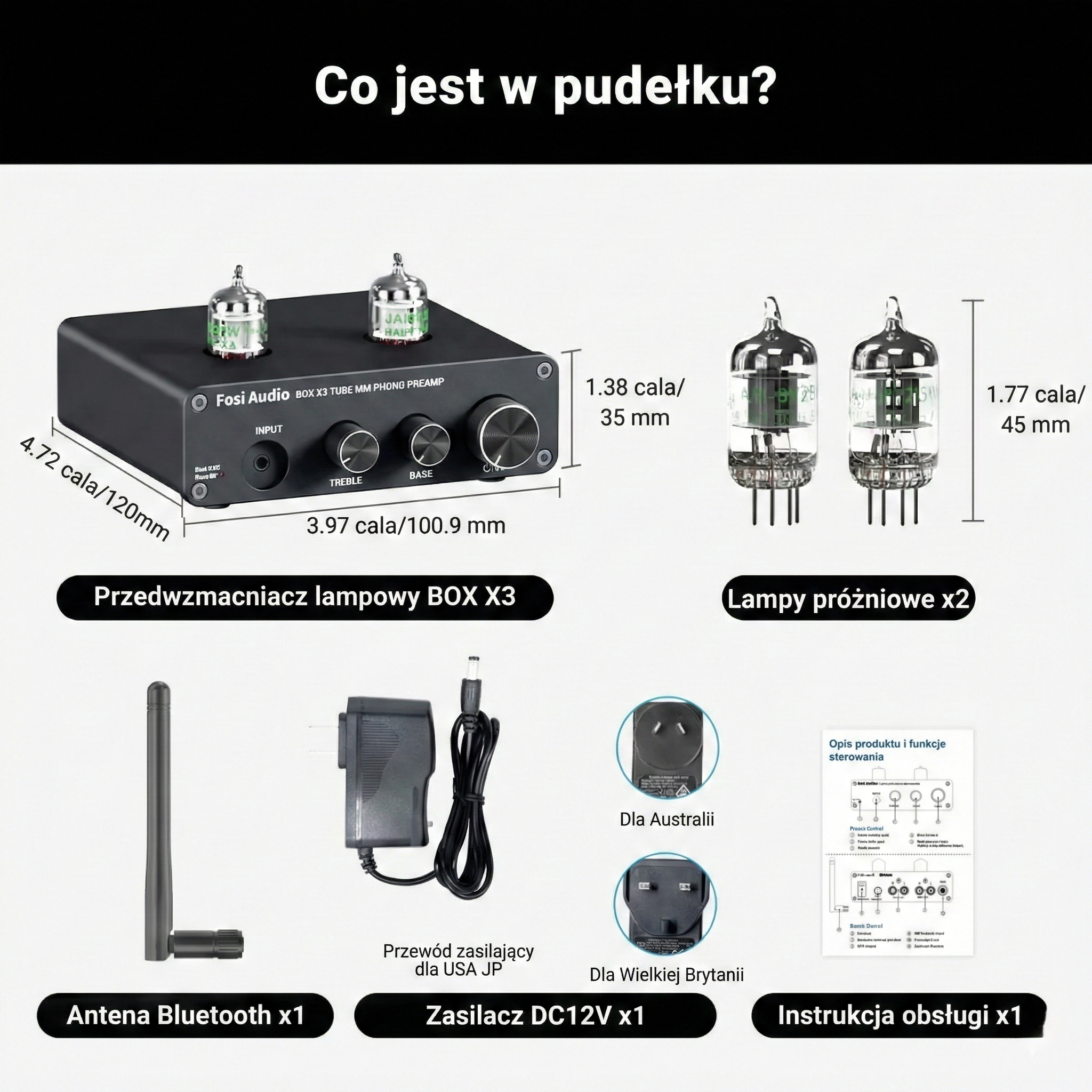 Dedykowany zasilacz sieciowy 12V dołączany do zestawu Fosi